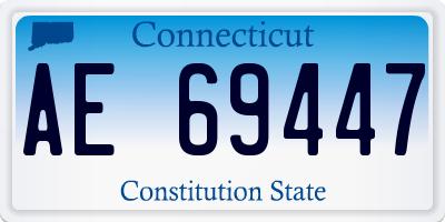 CT license plate AE69447