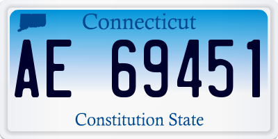 CT license plate AE69451