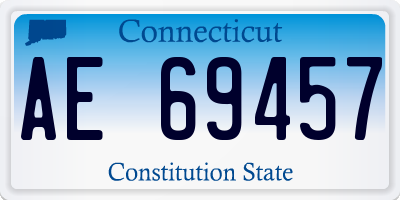 CT license plate AE69457