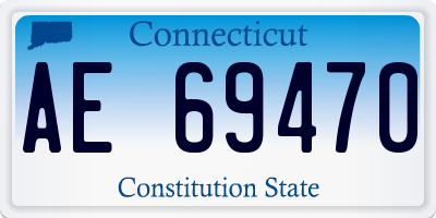 CT license plate AE69470