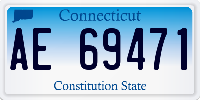 CT license plate AE69471