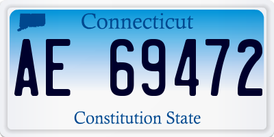 CT license plate AE69472