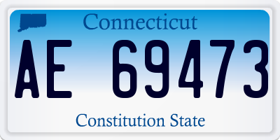 CT license plate AE69473