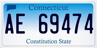 CT license plate AE69474