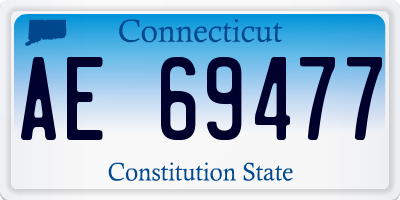 CT license plate AE69477