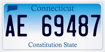 CT license plate AE69487