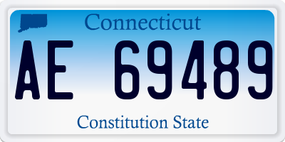 CT license plate AE69489