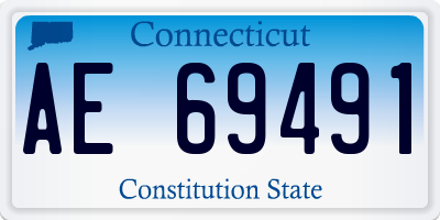 CT license plate AE69491