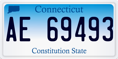CT license plate AE69493