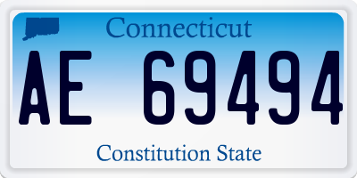 CT license plate AE69494