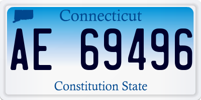 CT license plate AE69496