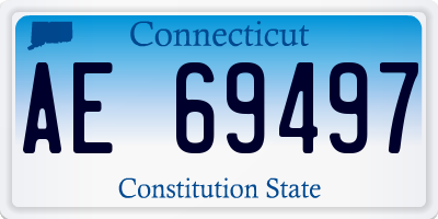 CT license plate AE69497