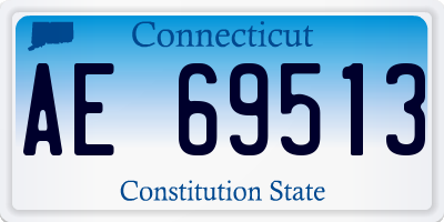 CT license plate AE69513
