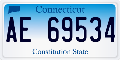 CT license plate AE69534