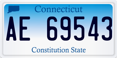 CT license plate AE69543