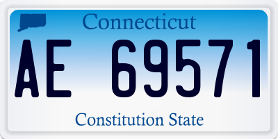 CT license plate AE69571