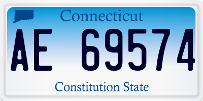 CT license plate AE69574