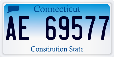 CT license plate AE69577
