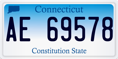 CT license plate AE69578