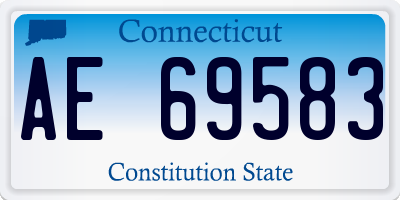 CT license plate AE69583