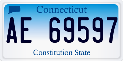 CT license plate AE69597