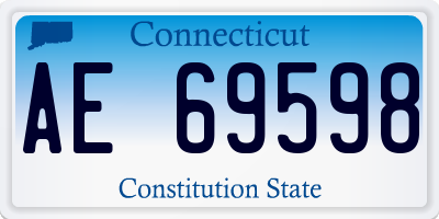 CT license plate AE69598