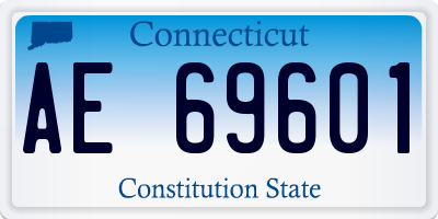 CT license plate AE69601