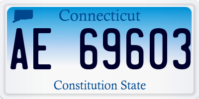 CT license plate AE69603
