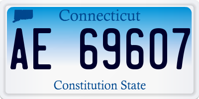 CT license plate AE69607