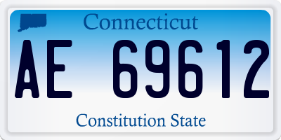 CT license plate AE69612