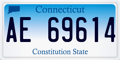 CT license plate AE69614