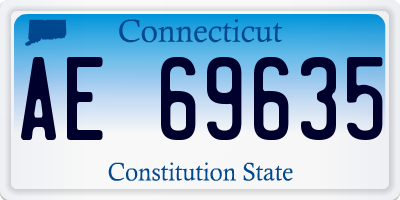 CT license plate AE69635