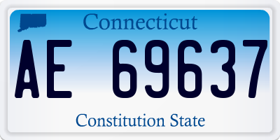 CT license plate AE69637