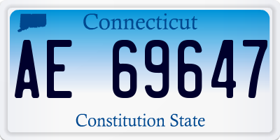 CT license plate AE69647