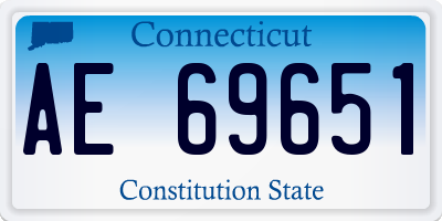 CT license plate AE69651