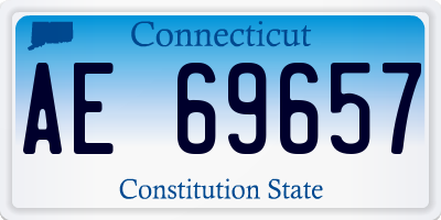 CT license plate AE69657