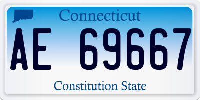 CT license plate AE69667