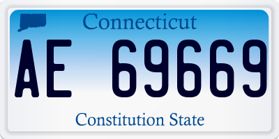 CT license plate AE69669