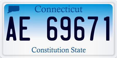 CT license plate AE69671