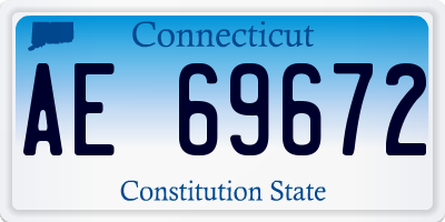 CT license plate AE69672