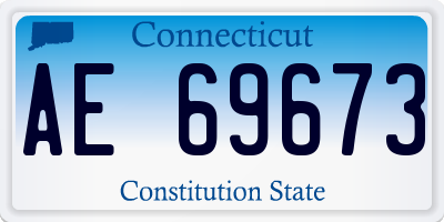 CT license plate AE69673