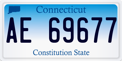CT license plate AE69677