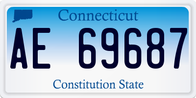 CT license plate AE69687