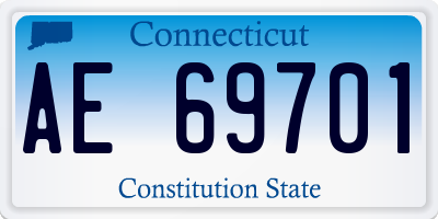 CT license plate AE69701