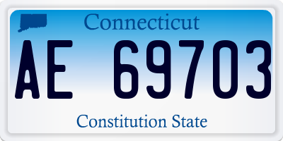 CT license plate AE69703