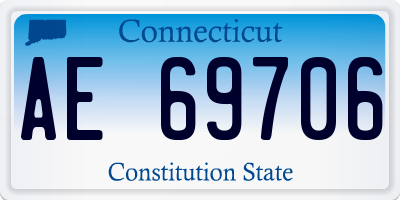 CT license plate AE69706