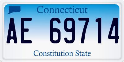 CT license plate AE69714