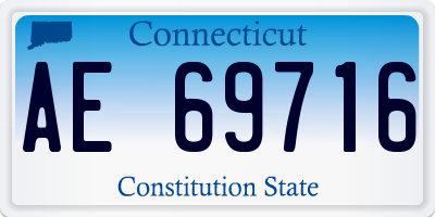 CT license plate AE69716