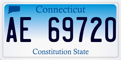 CT license plate AE69720