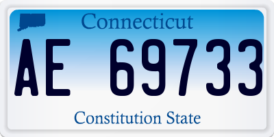 CT license plate AE69733